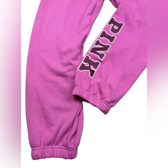 NWT PINK Victoria's Secret Ivy Fleece Campus High Rise Relaxed Sweatpants M XL - Picture 6 of 10